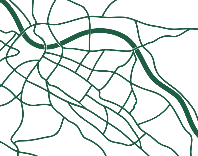 Abstrakte Straßenkarte von Dresden als grafisches Element der HOGA Karriere Website